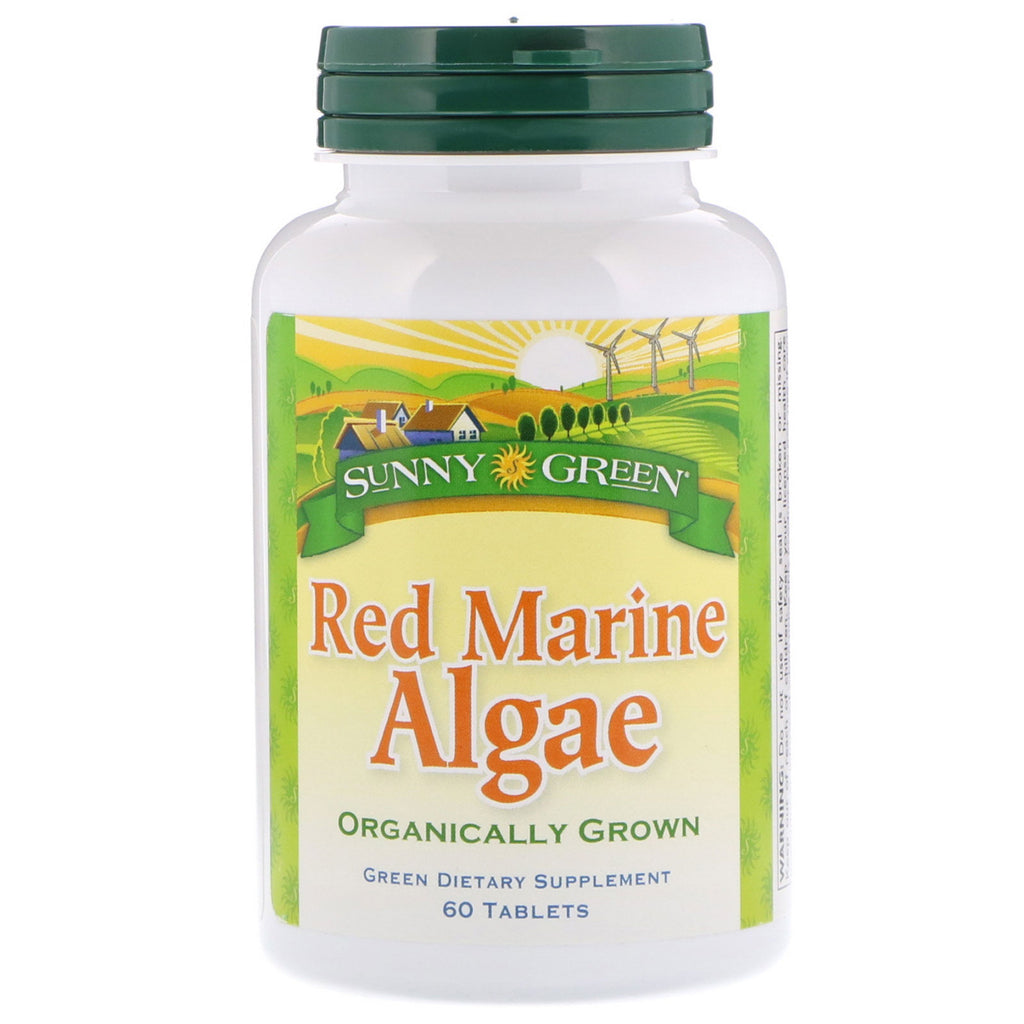 Soligt gröna, röda marina alger, 60 tabletter