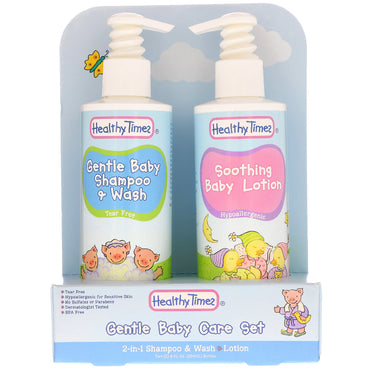 Healthy Times, Gentle Baby Care Set, 2-in-1 Shampoo & Wash, Lotion, 2 Bottles, 8 fl oz (236 ml) Each