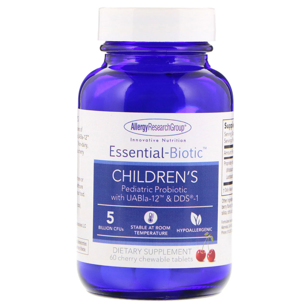Allergy Research Group, Essential-Biotic, Children's, 5 Billion CFU's, 60 Cherry Chewable Tablets