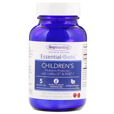 Allergy Research Group, Essential-Biotic, Children's, 5 Billion CFU's, 60 Cherry Chewable Tablets