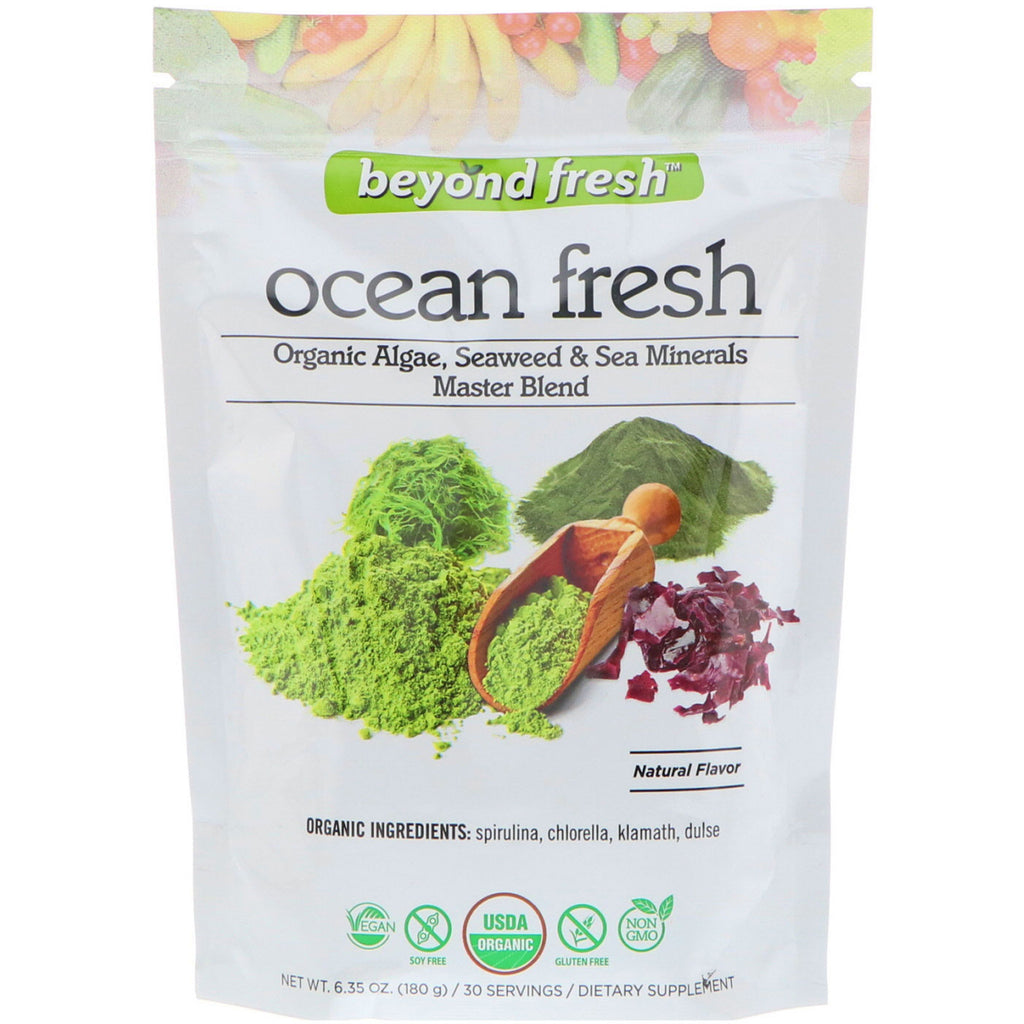 Beyond Fresh, Ocean Fresh, สาหร่าย, สาหร่ายทะเลและแร่ธาตุจากทะเล Master Blend, รสธรรมชาติ, 6.35 ออนซ์ (180 ก.)