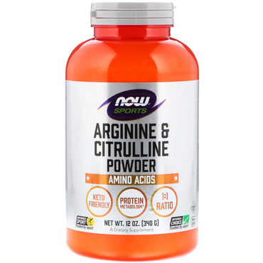 Now Foods, Sports, Arginine & Citrulline Powder, 12 oz (340 g)