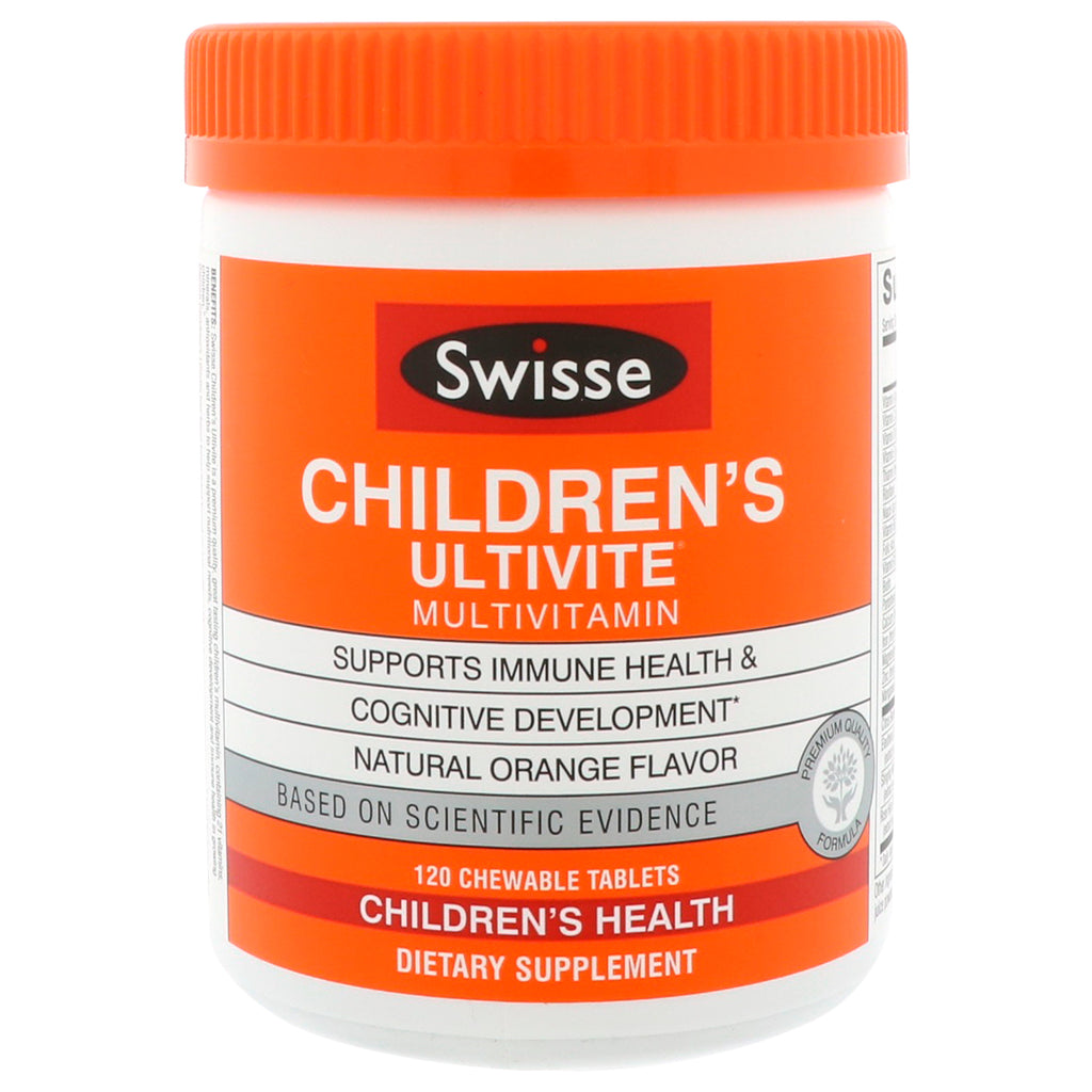Swisse, Ultivite Multivitamin för barn, 120 tuggtabletter