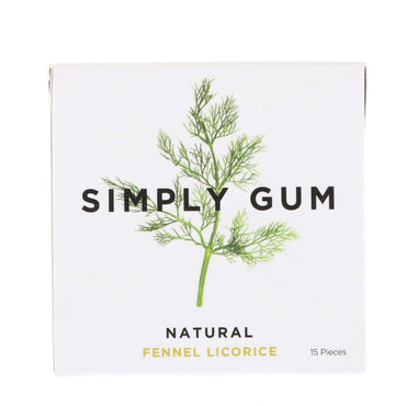 Simply Gum Gum Natural Fennel Licorice 15 Pieces