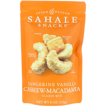 Sahale Snacks, 글레이즈 믹스, 탠저린 바닐라 캐슈-마카다미아, 113g(4oz)
