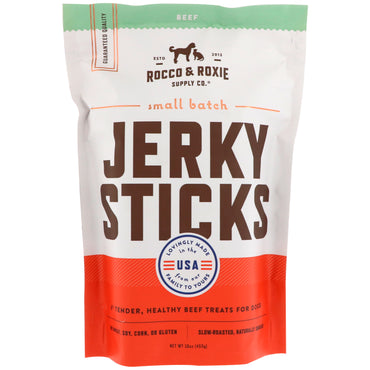 Rocco & Roxie, Jerky Sticks, für Hunde, Rind, 16 oz (453 g)