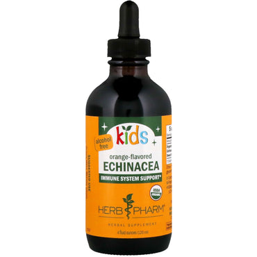 Herb Pharm, Kids Echinacea, Alkoholfri, Orange-smag, 4 fl oz (120 ml)