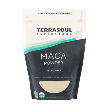 Terrasoul Superfoods, Maca-pulver, gelatineret, 16 oz (454 g)