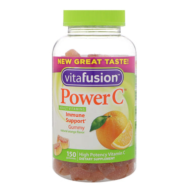 Vitafusion, power c, apoyo inmunológico, sabor natural a naranja, 150 gomitas