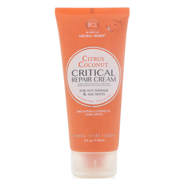 BLC Be Care Love Natural Remedy Critical Repair Cream Citrus Coconut 3 fl oz (89 ml)