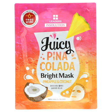 Leaders, Insolution, Juicy Pina Colada Bright Mask, Ananas & Kokosnoot, 1.01 fl oz (30 ml)