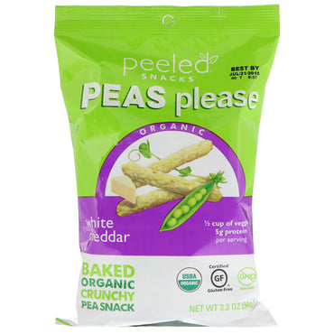 Peeled Snacks,  Peas Please, White Cheddar, 3.3 oz (94 g)
