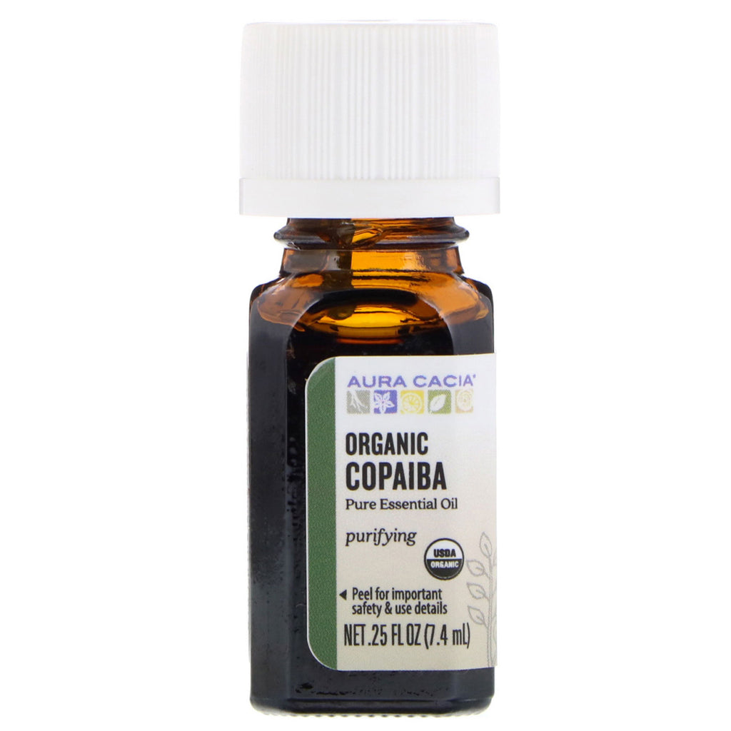 Aura Cacia, Pure Essential Oil,  Copaiba, .25 fl oz (7.4 ml)