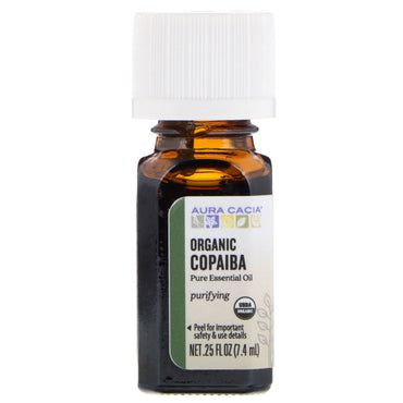 Aura Cacia, ren essensiell olje, Copaiba, 0,25 fl oz (7,4 ml)