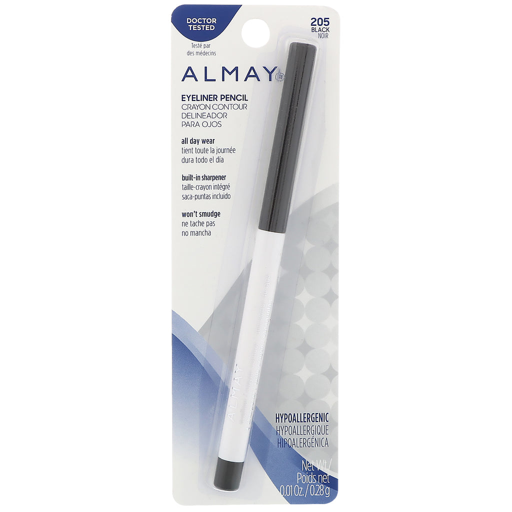 Almay, Creion pentru ochi, 205, negru, 0,01 oz (0,28 g)