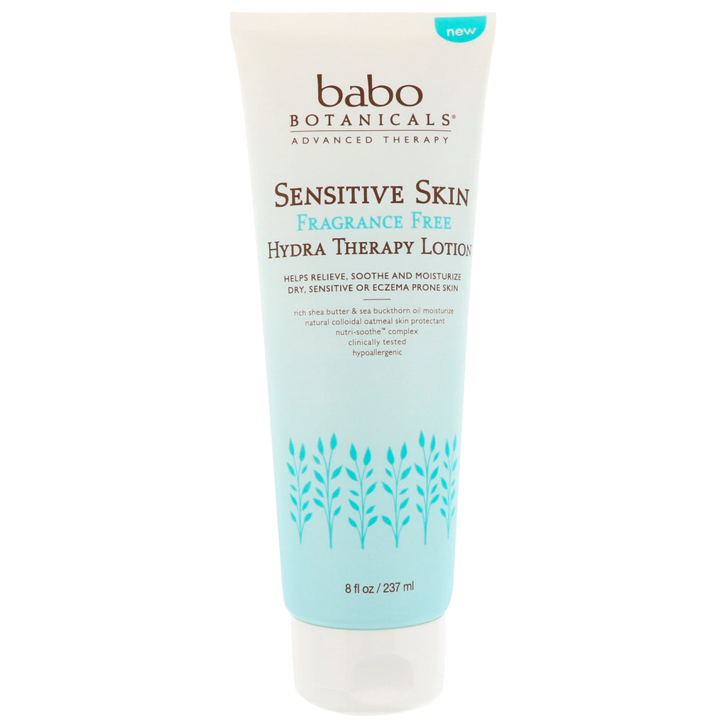 Babo Botanicals, Sensitive Skin, Hydra Therapy Lotion, Fragrance Free, 8 fl oz (237 ml)