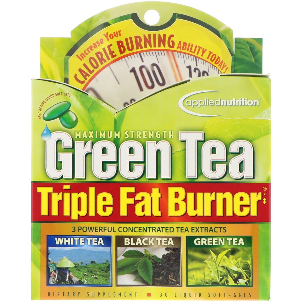 applicerad näring, Green Tea Triple Fat Burner, 30 flytande mjukgel