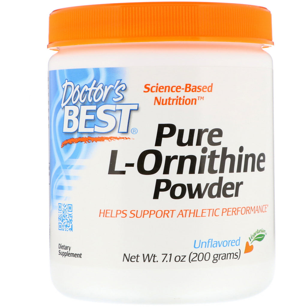 Doctor's Best, אבקת L-Ornithine טהורה, ללא טעם, 7.1 אונקיות (200 גרם)