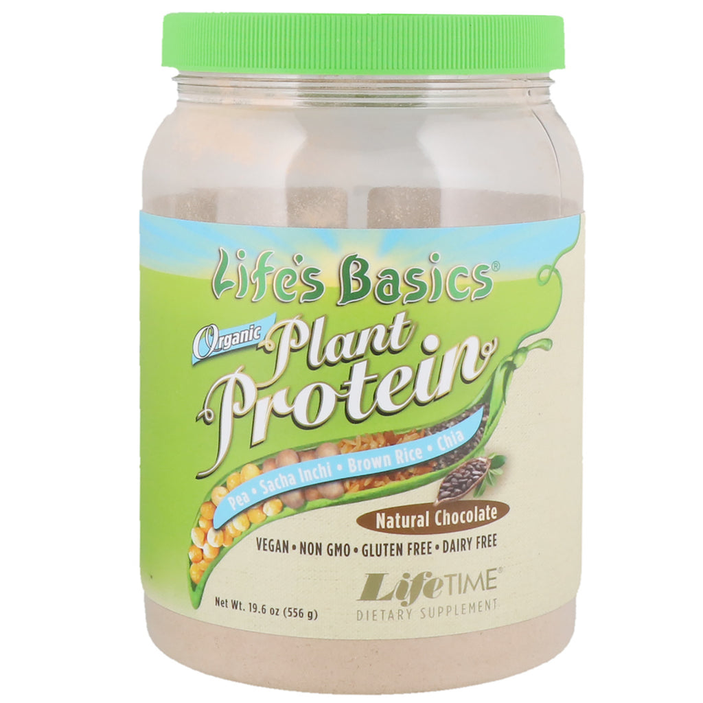 Life Time, Life's Basics,  Plant Protein, Natural Chocolate, 19.6 oz (556 g)