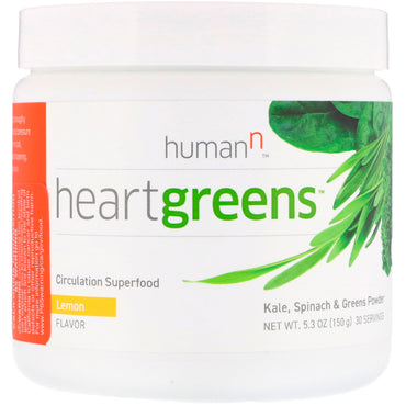 HumanN, Heartgreens, superalimento para la circulación, sabor a limón, 5,3 oz (150 g)