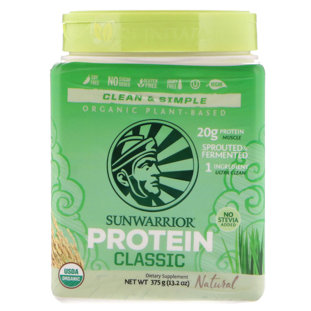 Sunwarrior, Classic Protein,  Plant-Based, Natural, 13.2 oz (375 g)