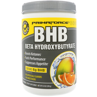 Primaforce, BHB, Beta hydroksymaślan, Pomarańczowe Mango, 8,9 uncji (255 g)