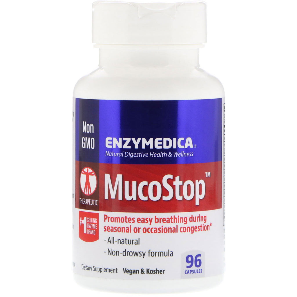 Enzymedica, mucostop, 96 kapsułek