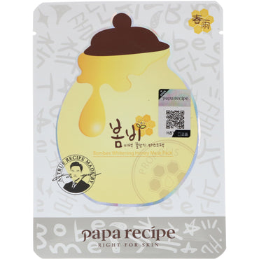 Papa Recipe, Bombee Whitening Honey Mask Pack, 10 Masti, 25 g fiecare