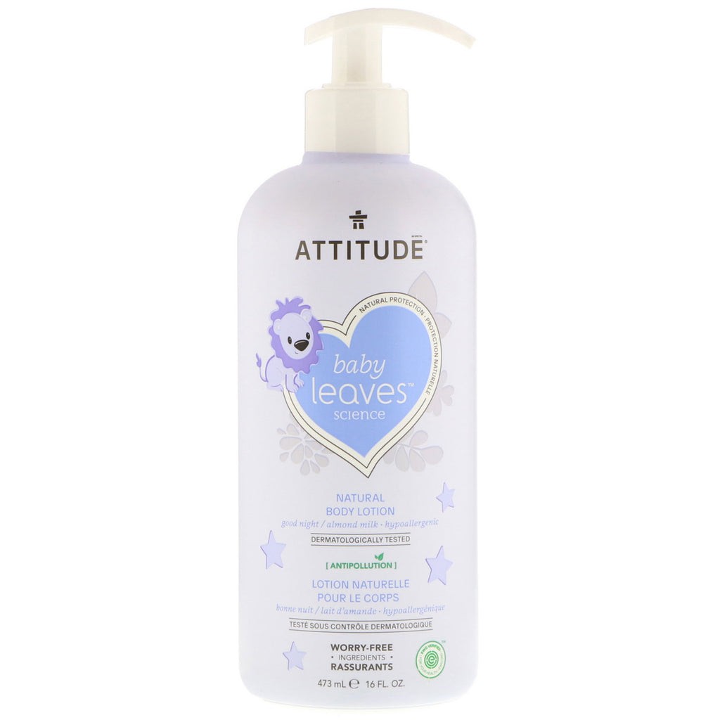ATTITUDE Baby Leaves Science Natural Body Lotion Almond Milk 16 fl oz (473 ml)
