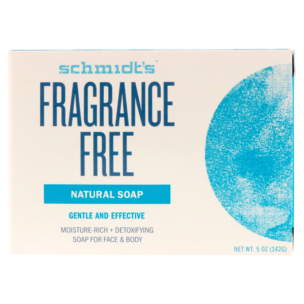 Schmidt's Natural Deodorant、天然石鹸、無香料、5 oz (142 g)
