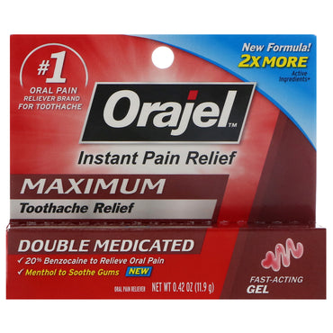 Orajel Instant Pain Relief Maximale Linderung von Zahnschmerzen, schnell wirkendes Gel 0,42 oz (11,9 g)