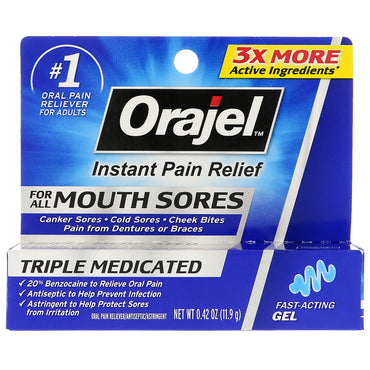 Orajel Instant Pain Relief pentru toate rănile bucale - Gel cu acțiune rapidă 0,42 oz (11,9 g)