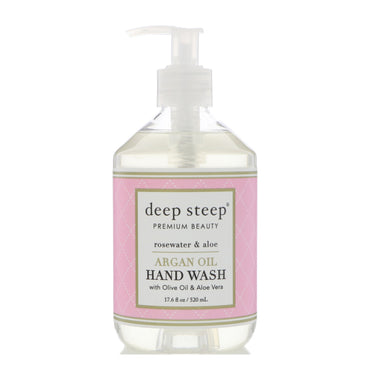 Deep Steep, Argan Oil Hand Wash, Rosewater & Aloe, 17,6 fl oz (520 ml)