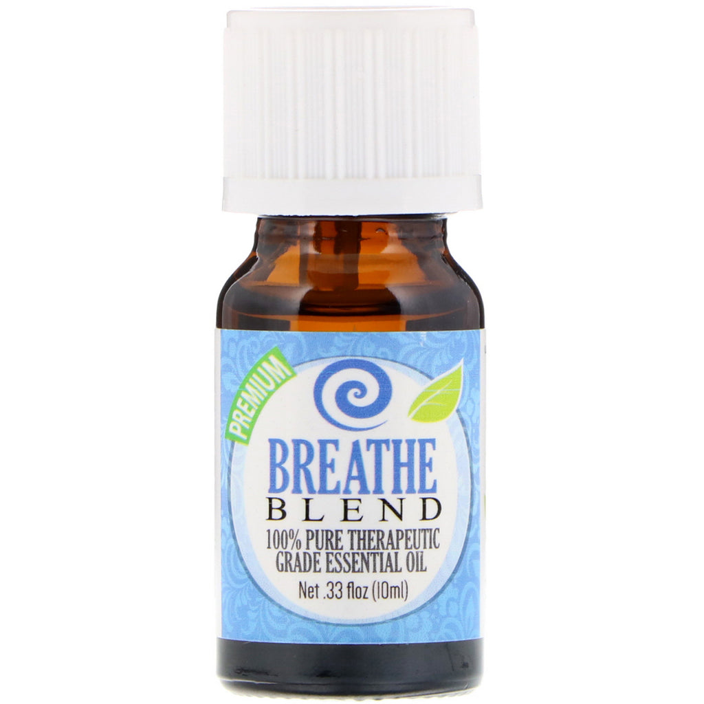 Healing Solutions น้ำมันหอมระเหยเกรดบำบัดบริสุทธิ์ 100% Breathe Blend 0.33 fl oz (10 ml)