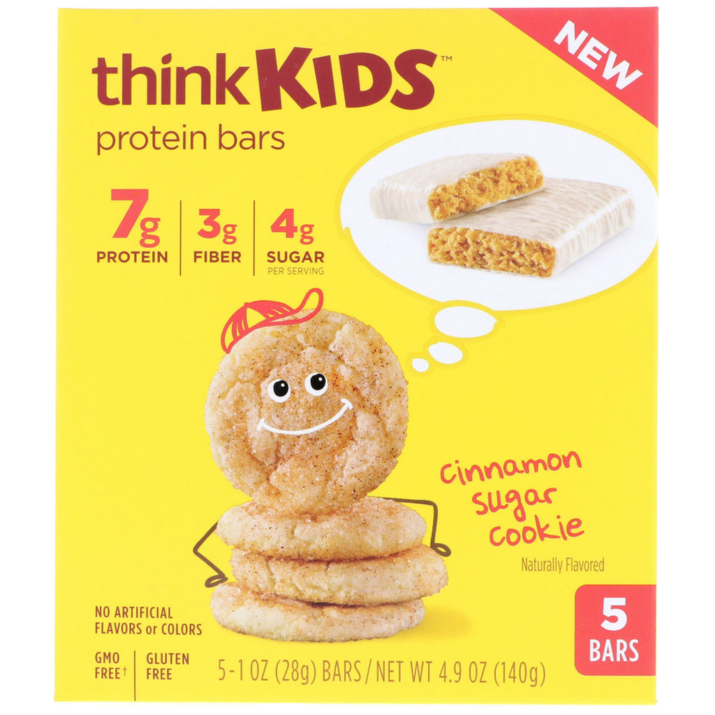 ThinkThin ThinkKids Proteinbarer Kanel Sugar Cookie 5 Barer 1 oz (28 g) hver