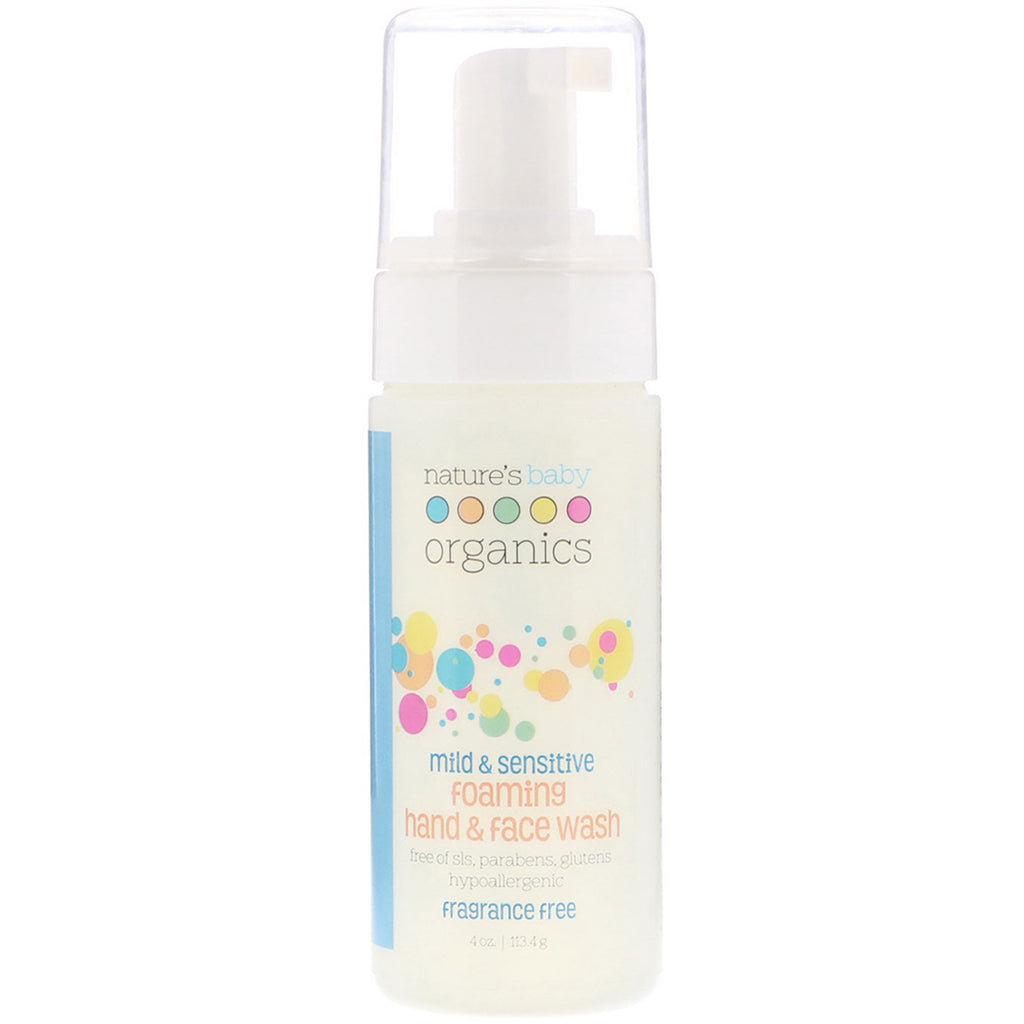 Nature's Baby s, Mild & Sensitive, Foaming Hand & Face Wash, Fragrance Free, 4 oz (113.4 g)