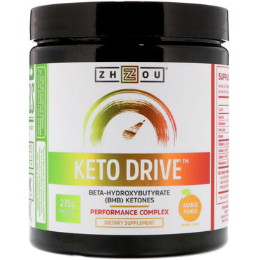 Zhou Nutrition, Keto Drive, Sinaasappel Mango, 8.29 oz (235 g)