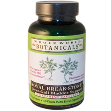 Whole World Botanicals, Royal Break-Stone, lever-galblaasondersteuning, 400 mg, 120 vegetarische capsules