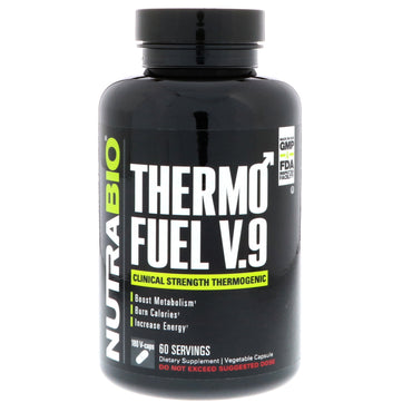 NutraBio Labs, ThermoFuel V.9 voor mannen, 180 groentecapsules