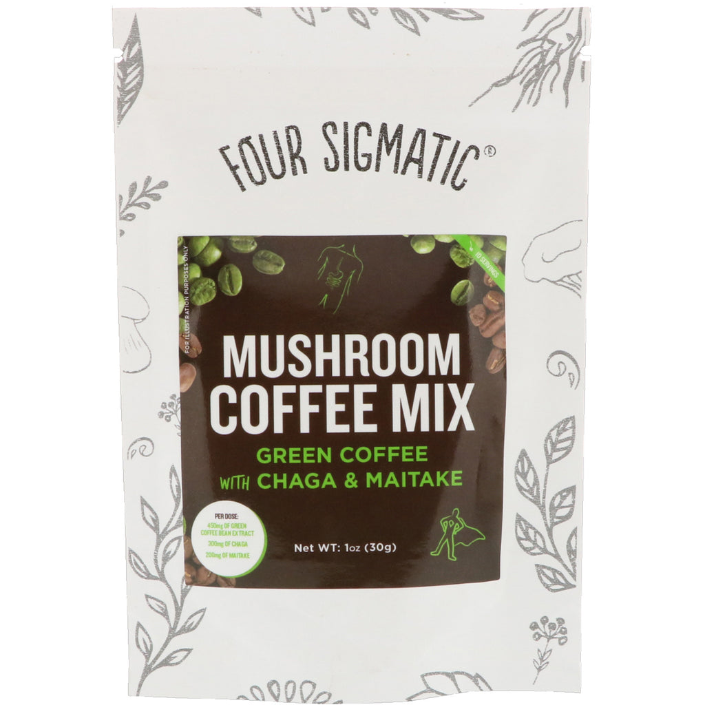 Four Sigmatic, Mushroom Coffee Mix, Green Coffee, 1 oz (30 g)