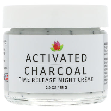 Reviva Labs, aktivt kul, Time Release Night Creme, 2 oz (55 g)