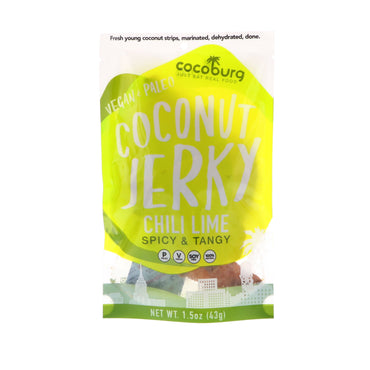 Cocoburg LLC, Jerky à la noix de coco, chili et citron vert, 1,5 oz (43 g)