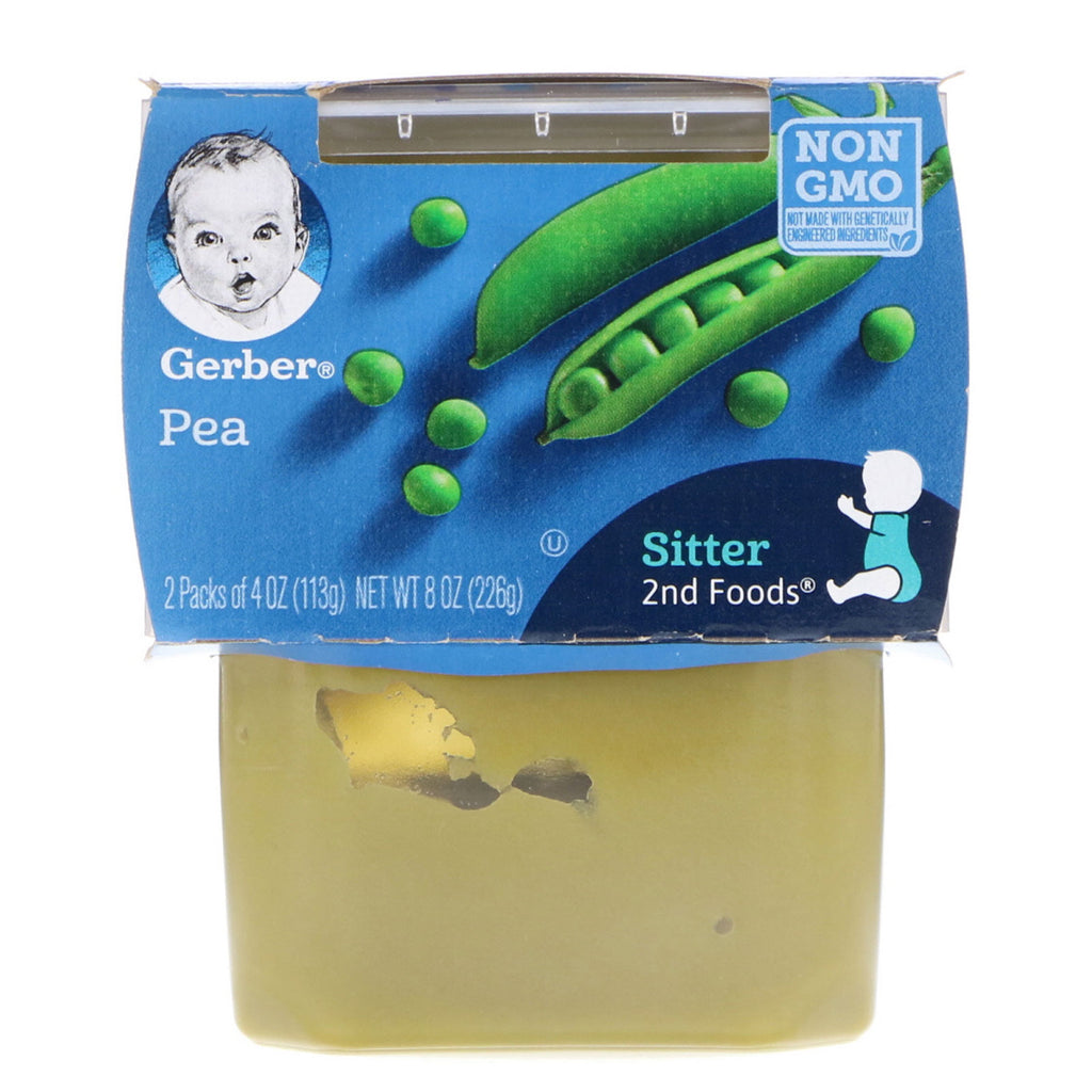 Gerber 2nd Foods Pea 2 パック 各 4 オンス (113 g)