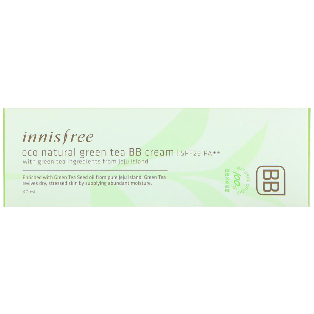 Innisfree, Eco Natural Green Tea BB Cream, SPF 29 PA++, 40 ml