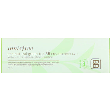 Innisfree, BB Cream Eco Natural cu ceai verde, SPF 29 PA++, 40 ml