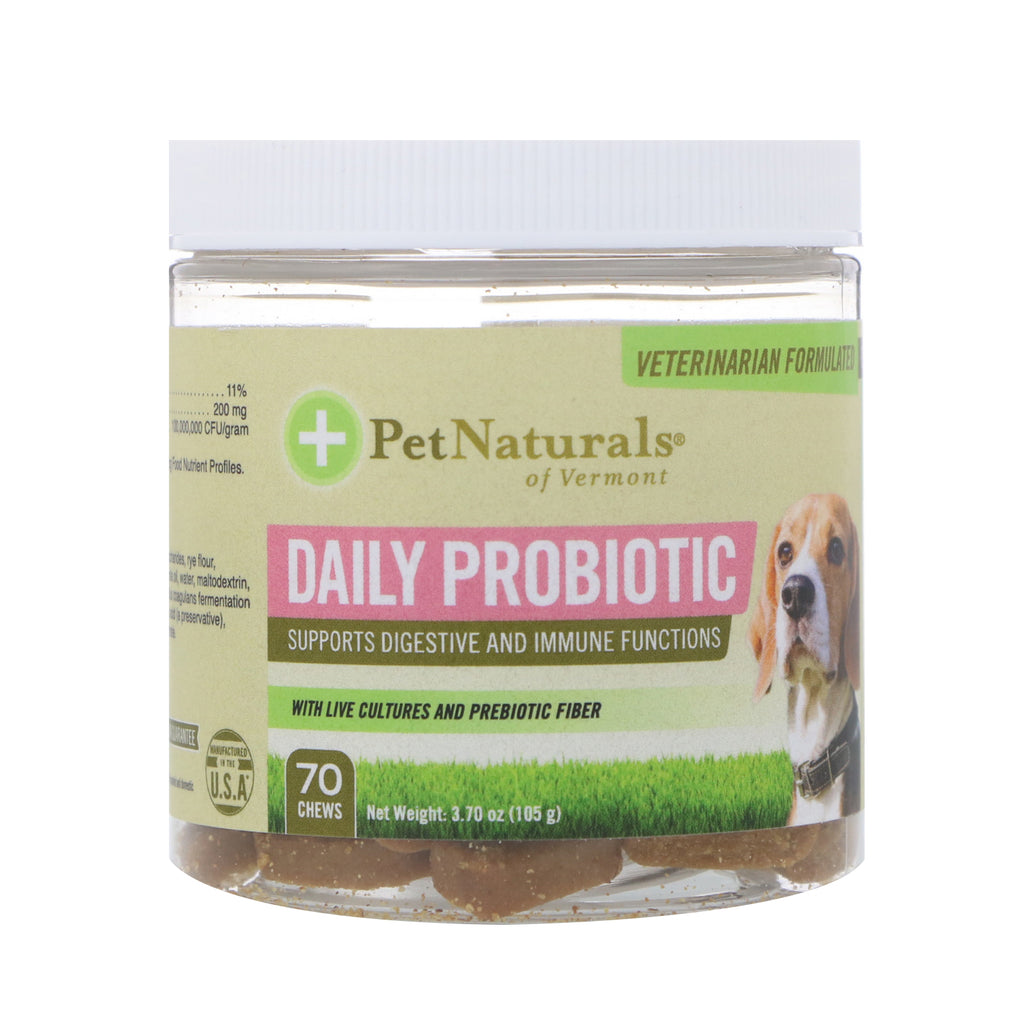 Pet Naturals of Vermont, dagelijks probioticum, voor honden, 70 kauwsnacks, 3,70 oz (105 g)