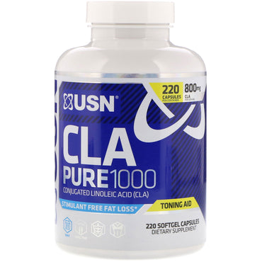 USN, CLA Pure 1000, 220 cápsulas de gelatina blanda