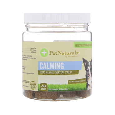 Pet Naturals of Vermont, Calming, For Medium & Large Dogs, 30 Chews, 3.39 oz (96 g)