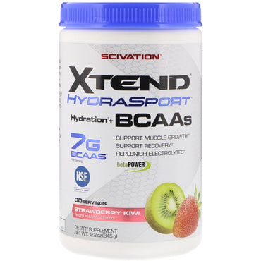Scivation, Xtend HydraSport, Hydratation + BCAA, Fraise Kiwi, 12,2 oz (345 g)