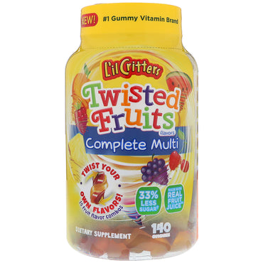 L'il Critters, Twisted Fruits Complete 종합 비타민, 구미젤리 140개